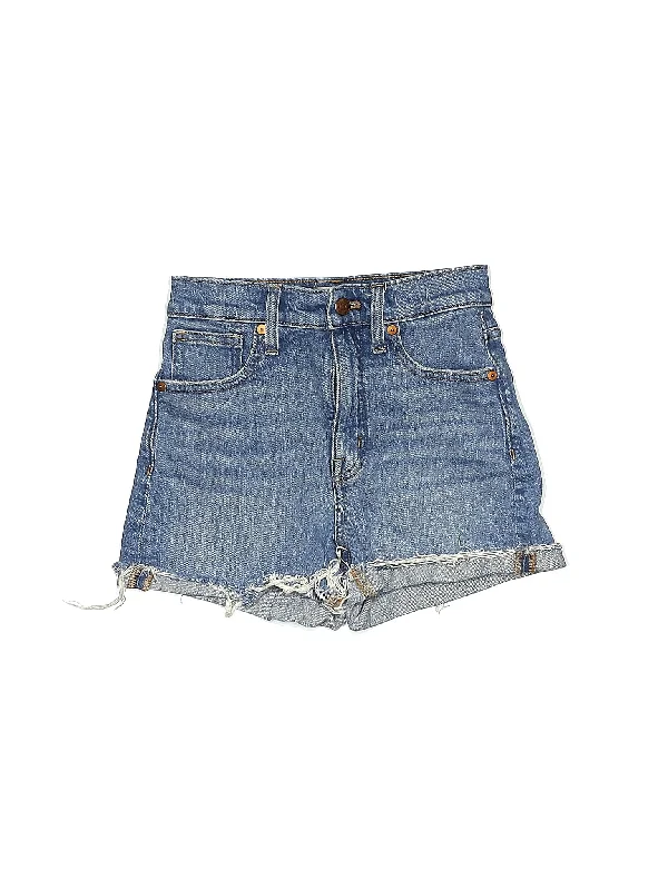 High-Rise Denim Shorts in Light Wash