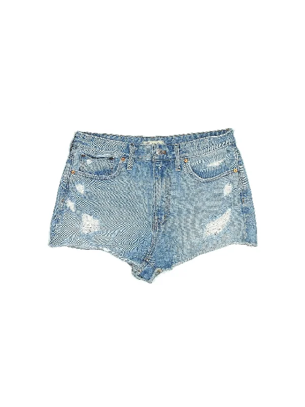 High-Rise Denim Shorts in Light Wash