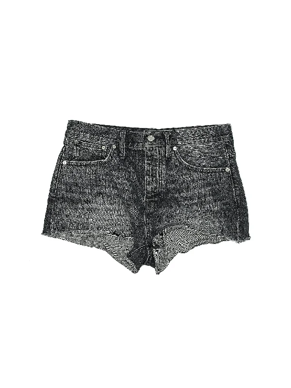 High-Rise Denim Shorts in Light Wash