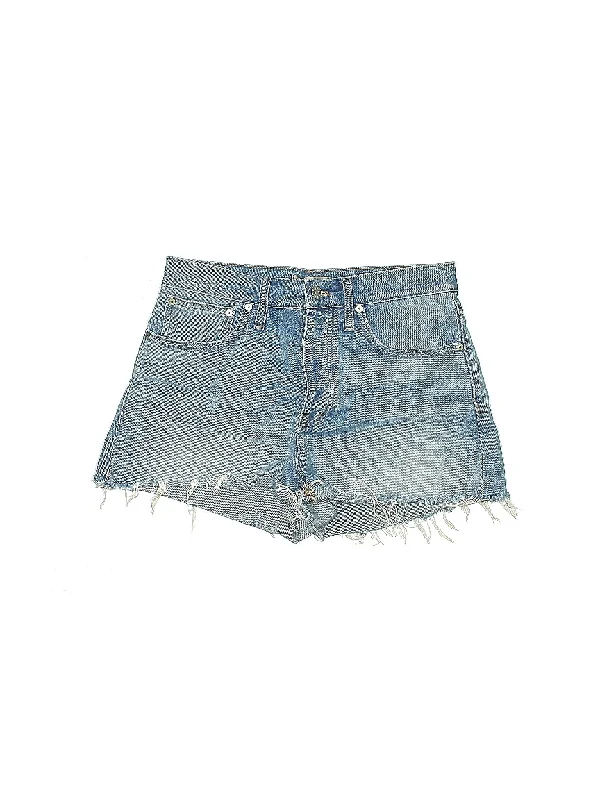 High-Rise Denim Shorts in Light Wash