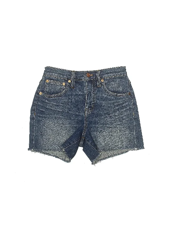 High-Rise Denim Shorts in Light Wash