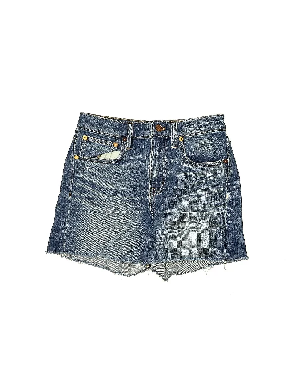 High-Rise Denim Shorts in Light Wash