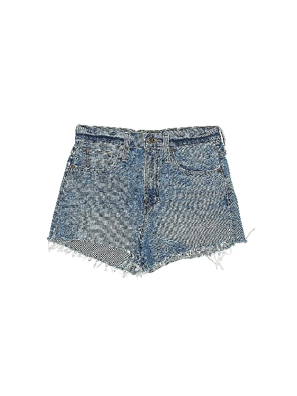 High-Rise Denim Shorts in Light Wash