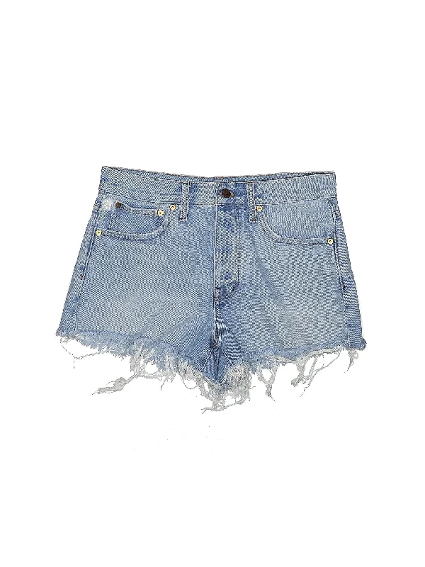 High-Rise Denim Shorts in Light Wash