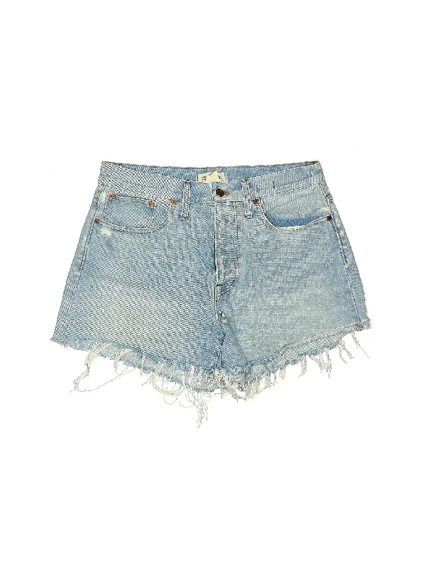 High-Rise Denim Shorts in Light Wash