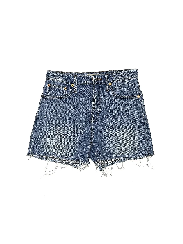 High-Rise Denim Shorts in Light Wash