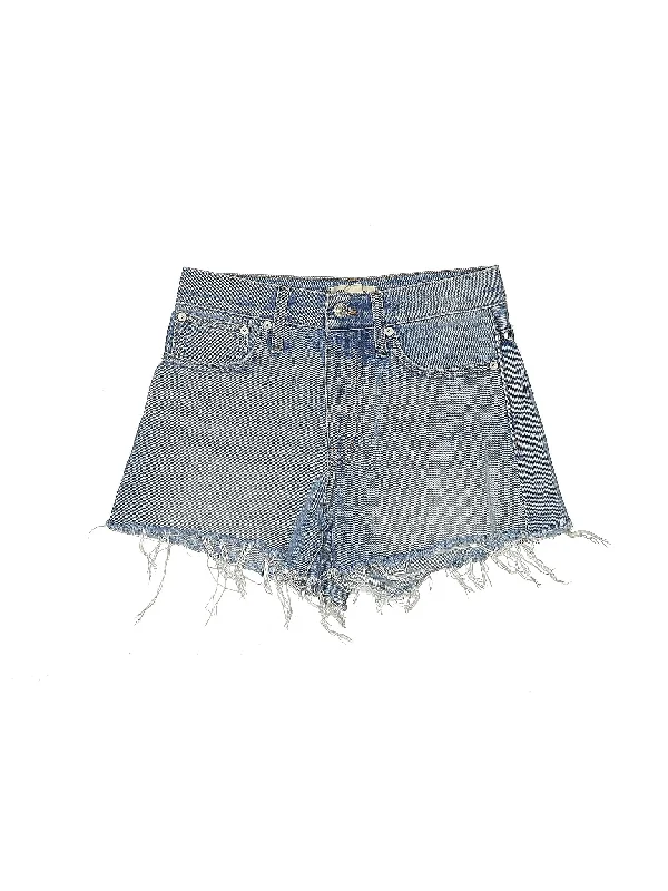 High-Rise Denim Shorts in Light Wash