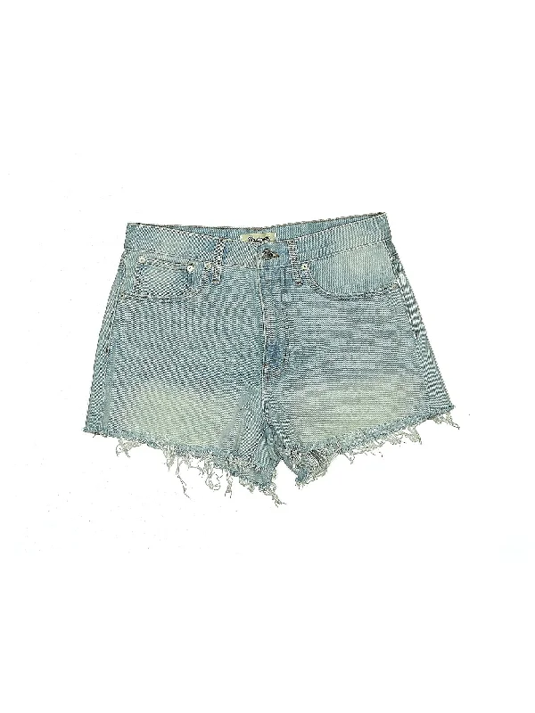 High-Rise Denim Shorts in Light Wash