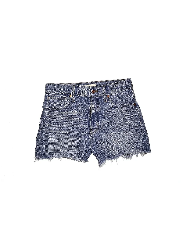 High-Rise Denim Shorts in Light Wash