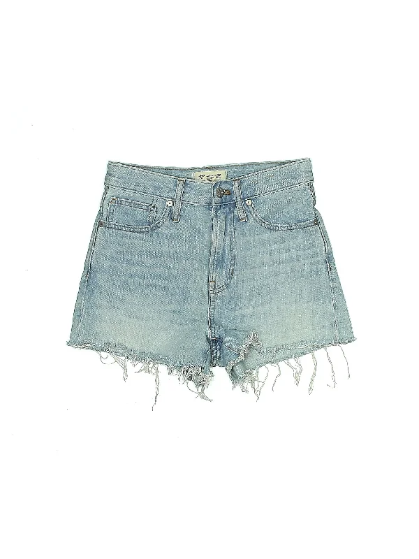 High-Rise Denim Shorts in Light Wash