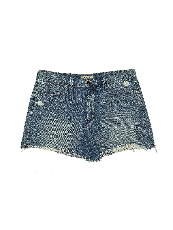 High-Rise Denim Shorts in Light Wash