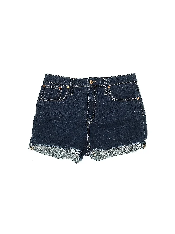 High-Rise Denim Shorts in Light Wash