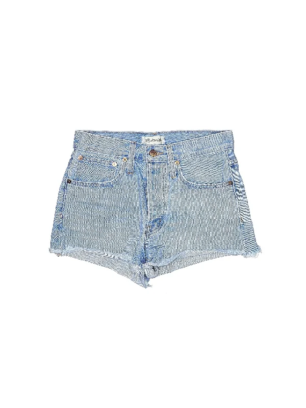 High-Rise Denim Shorts in Light Wash