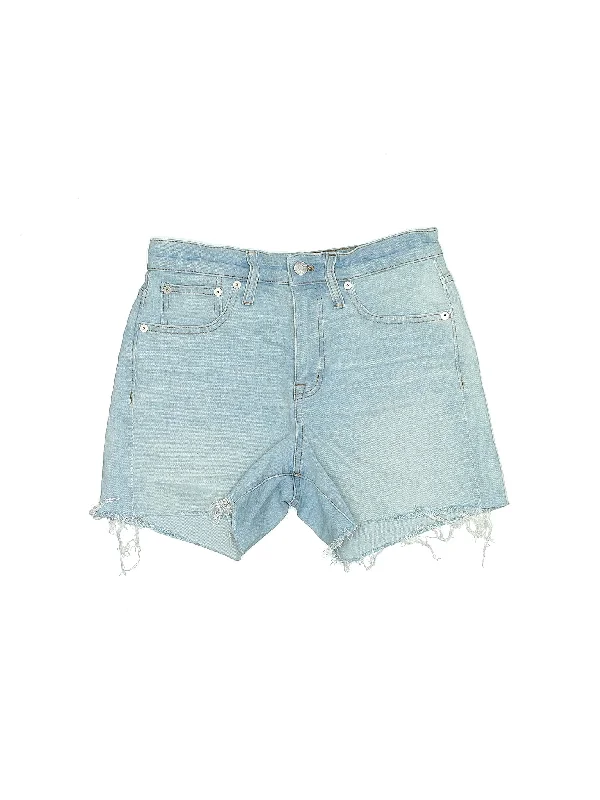 High-Rise Denim Shorts in Light Wash