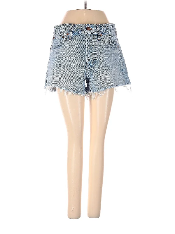 High-Rise Denim Shorts in Light Wash