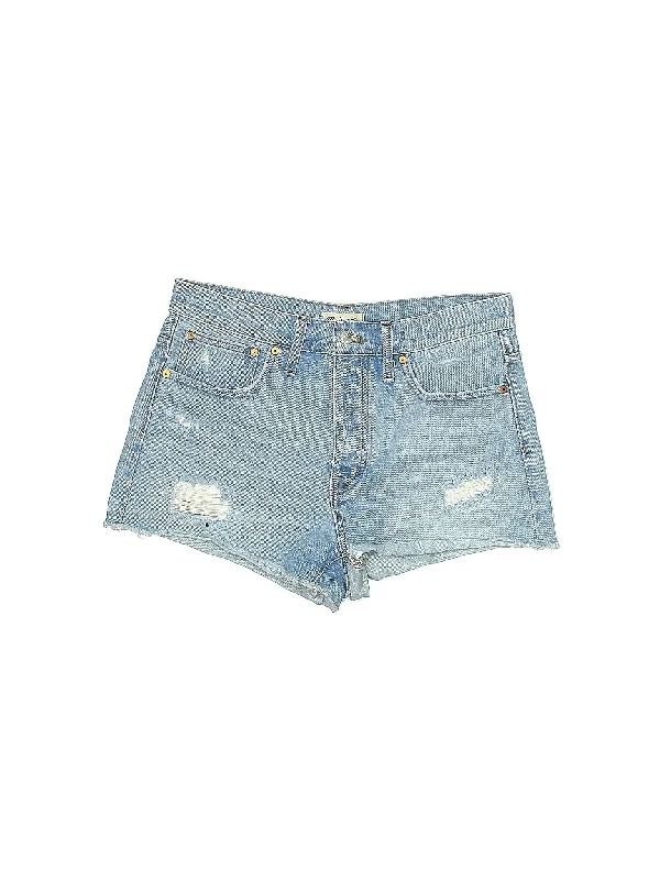 High-Rise Denim Shorts in Light Wash