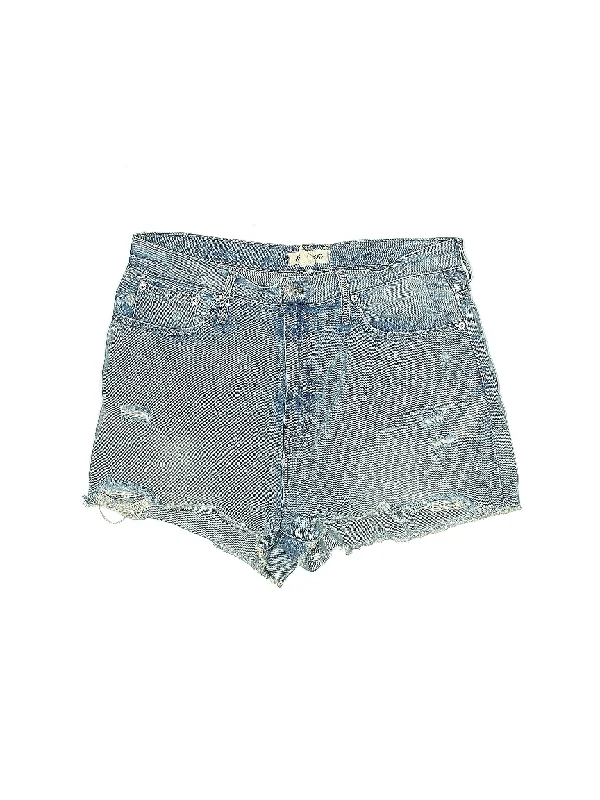 High-Rise Denim Shorts in Medium Wash