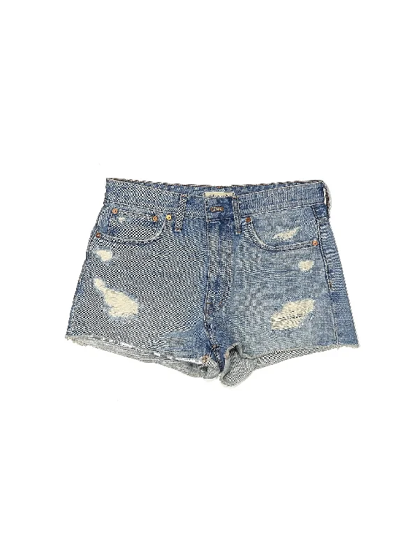 High-Rise Denim Shorts in Medium Wash