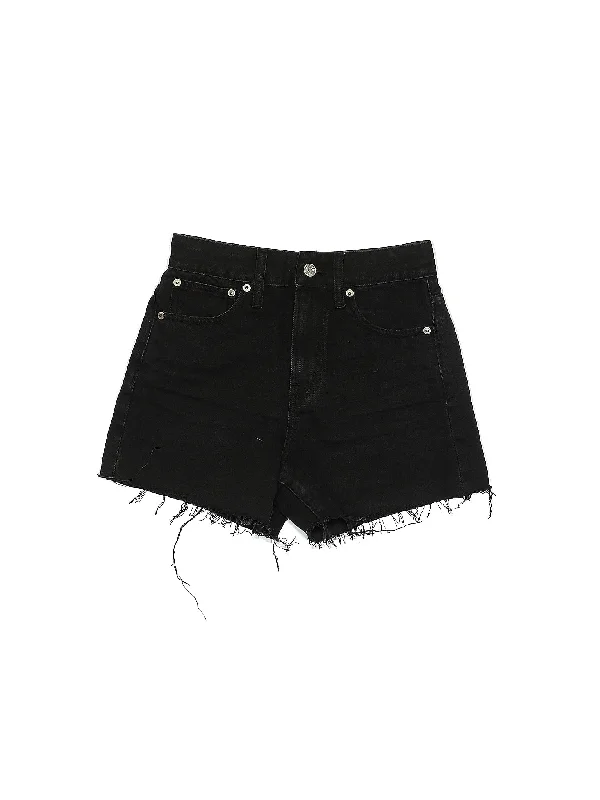 Mid-Rise Denim Shorts in Dark Wash