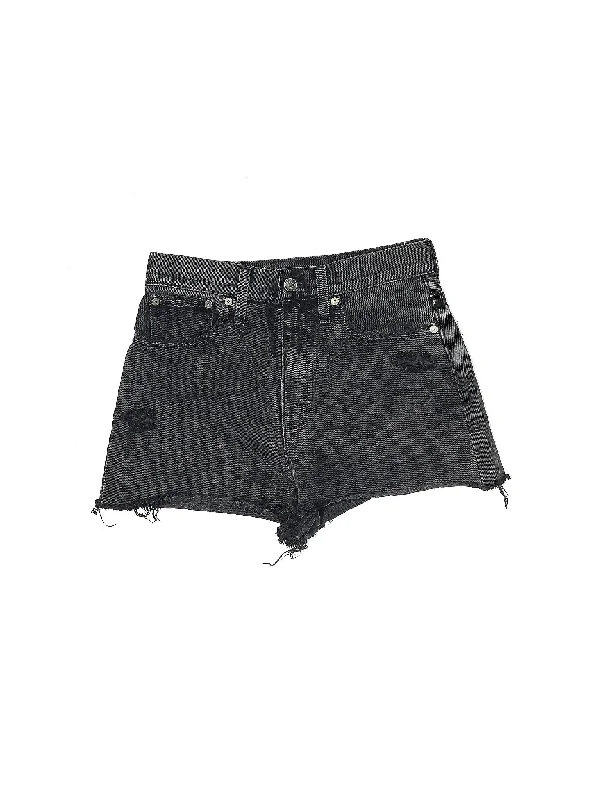 Mid-Rise Denim Shorts in Dark Wash