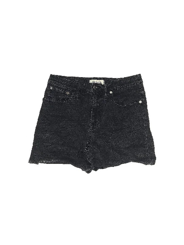 Mid-Rise Denim Shorts in Dark Wash