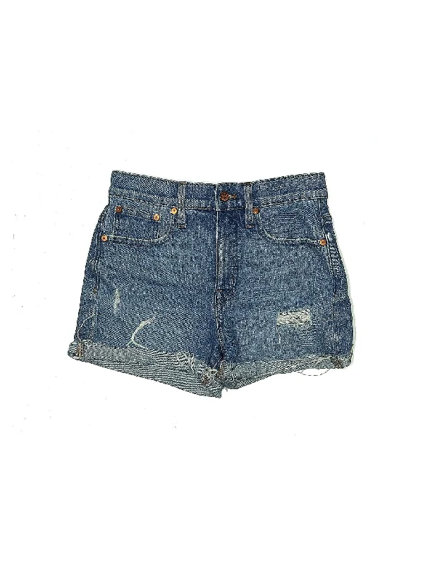 Mid-Rise Denim Shorts in Light Wash