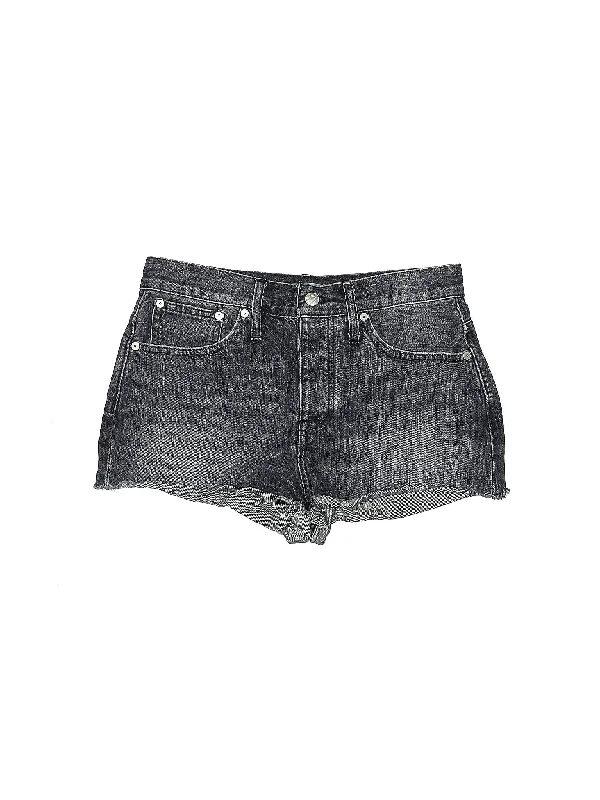 Mid-Rise Denim Shorts in Light Wash