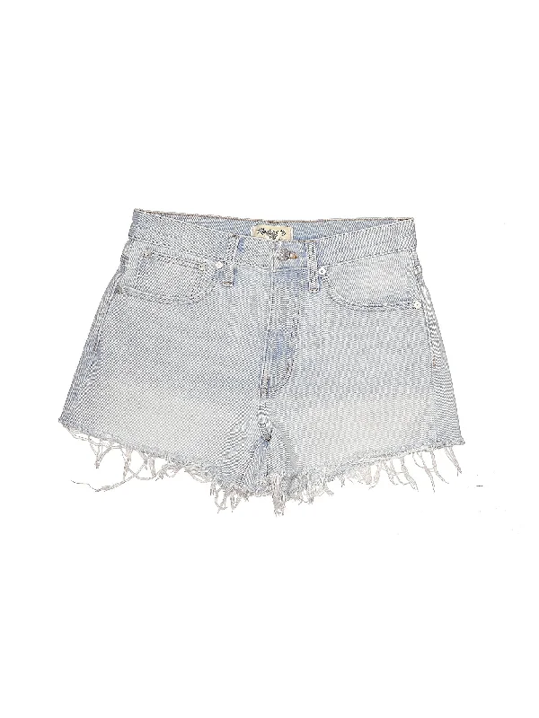 Mid-Rise Denim Shorts in Light Wash