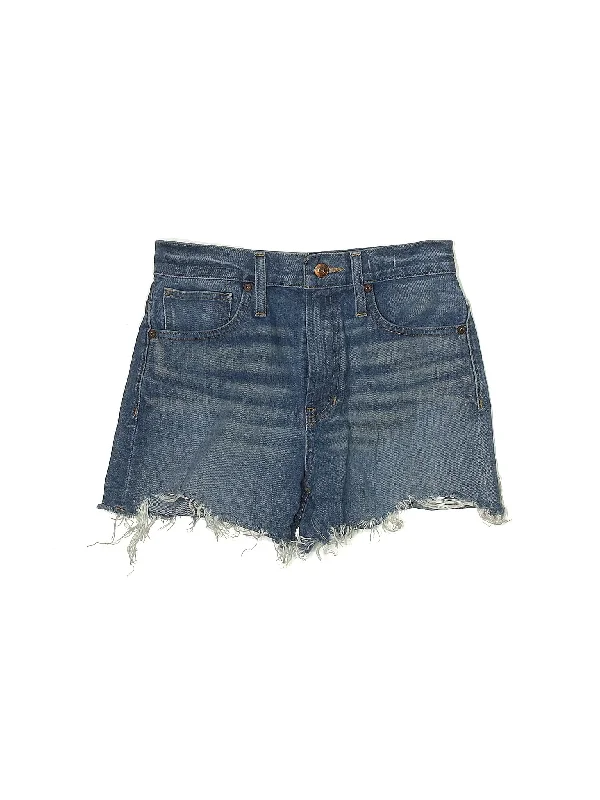 Mid-Rise Denim Shorts in Light Wash