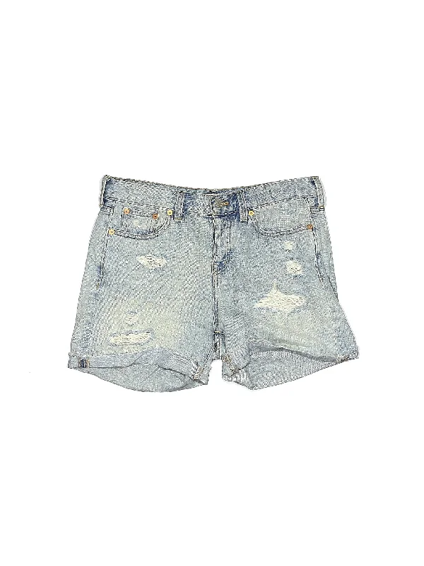 Mid-Rise Denim Shorts in Light Wash