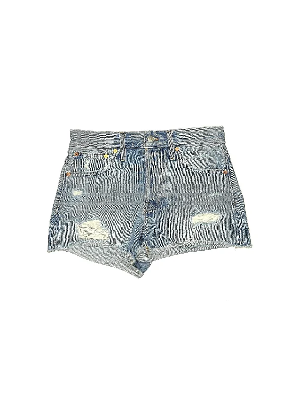 Mid-Rise Denim Shorts in Light Wash