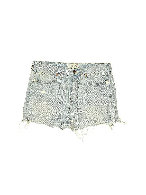 Mid-Rise Denim Shorts in Light Wash