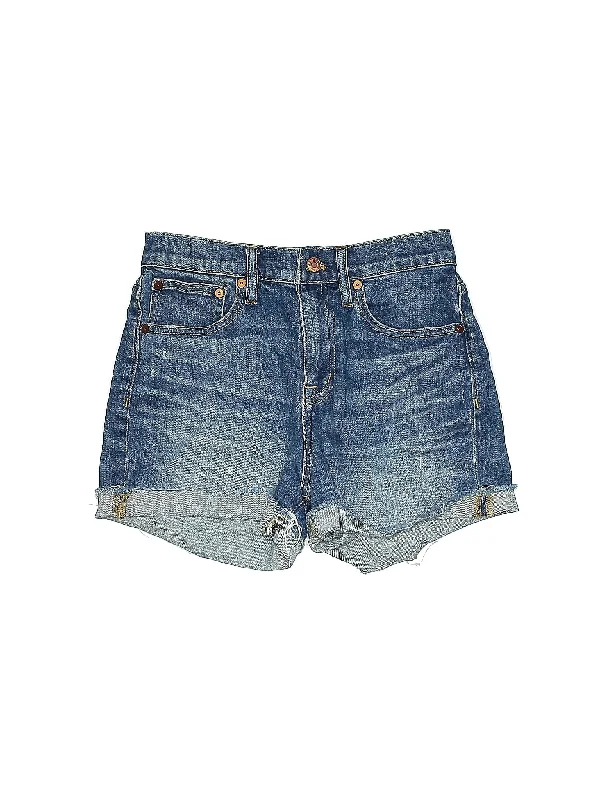 Mid-Rise Denim Shorts in Light Wash