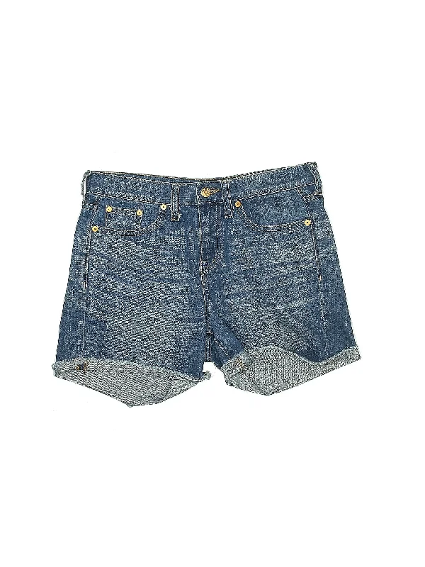 Mid-Rise Denim Shorts in Light Wash