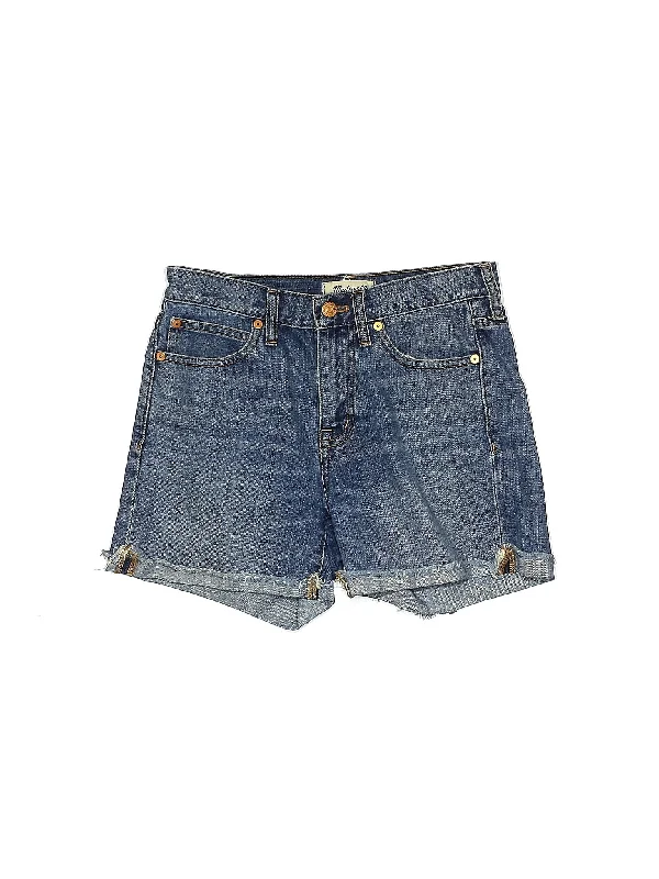 Mid-Rise Denim Shorts in Light Wash