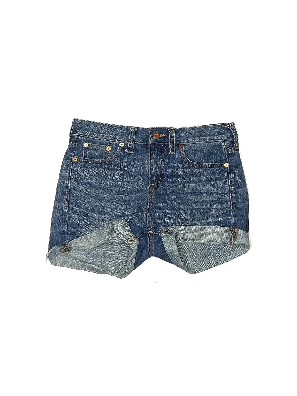 Mid-Rise Denim Shorts in Light Wash