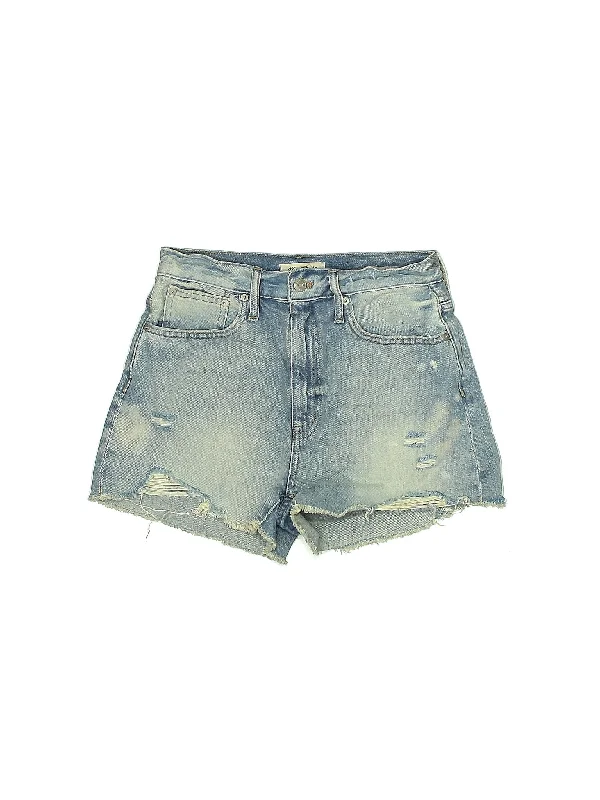 Mid-Rise Denim Shorts in Light Wash