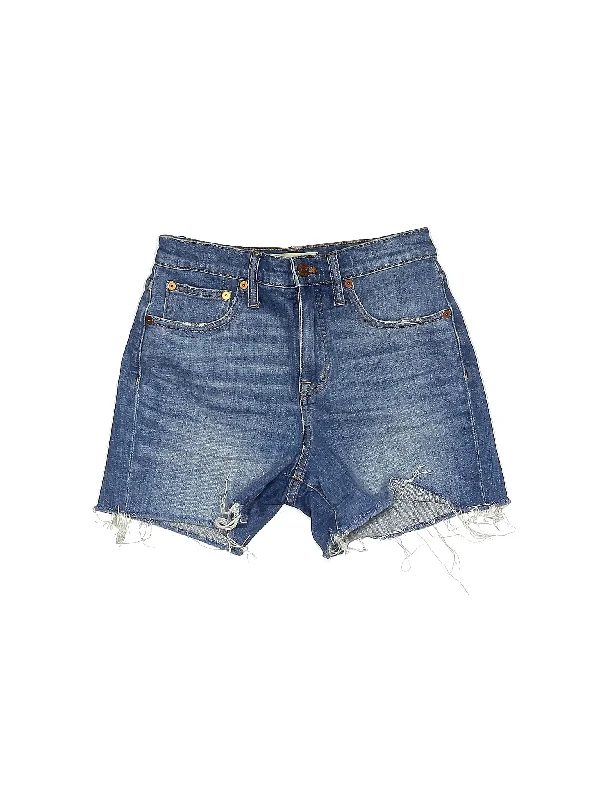 Mid-Rise Denim Shorts in Light Wash