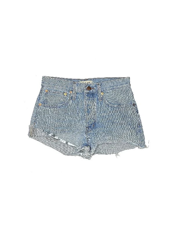 Mid-Rise Denim Shorts in Light Wash