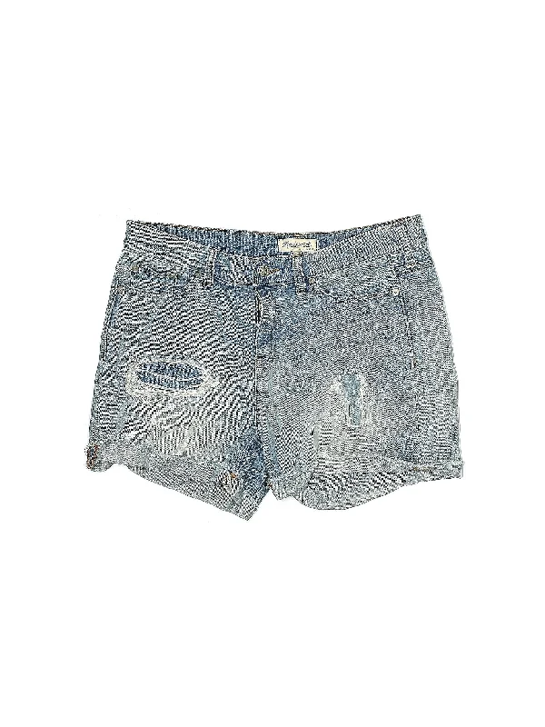 Mid-Rise Denim Shorts in Light Wash