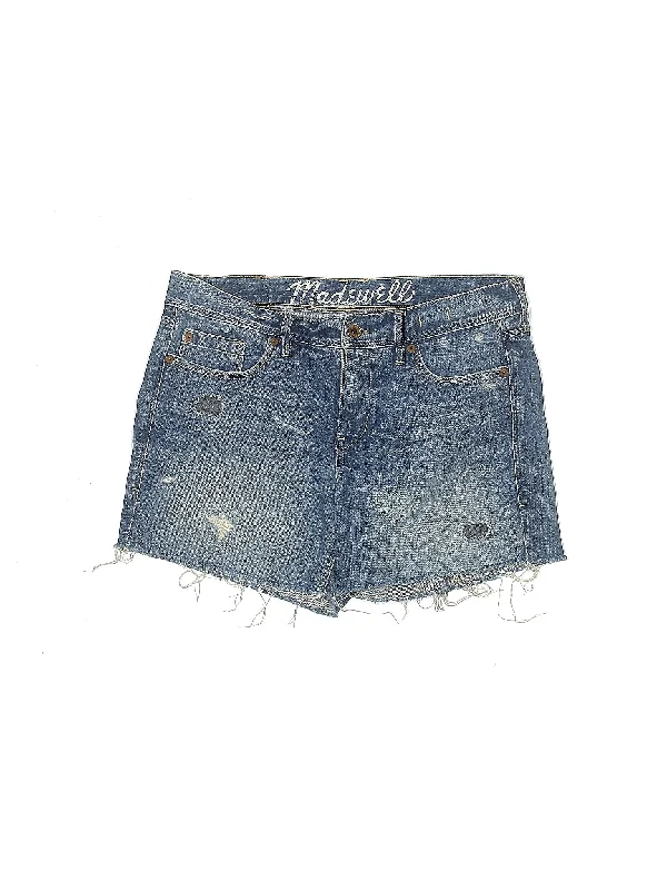 Mid-Rise Denim Shorts in Light Wash