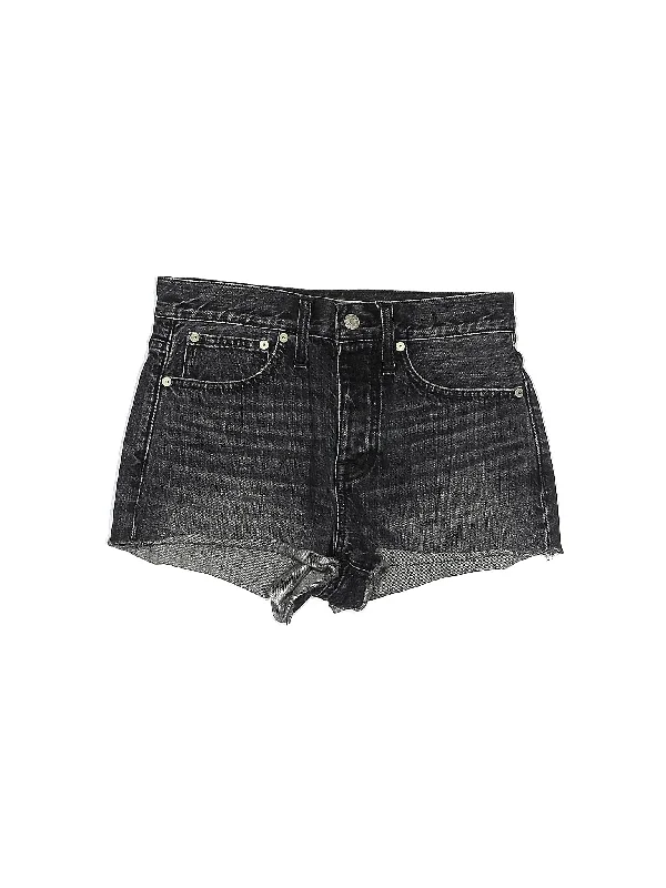 Mid-Rise Denim Shorts in Light Wash