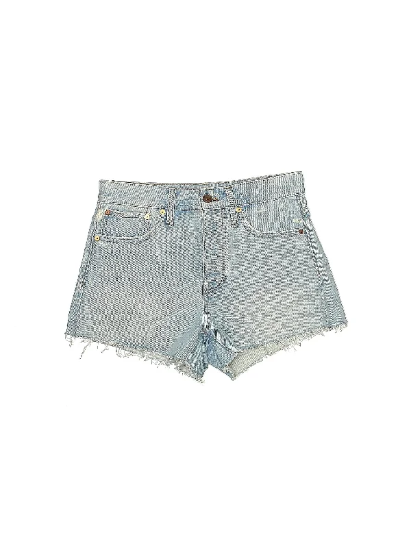 Mid-Rise Denim Shorts in Light Wash