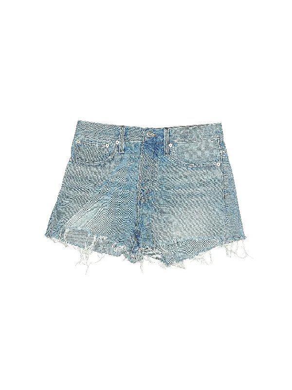 Mid-Rise Denim Shorts in Light Wash