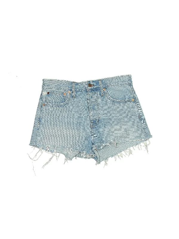 Mid-Rise Denim Shorts in Light Wash