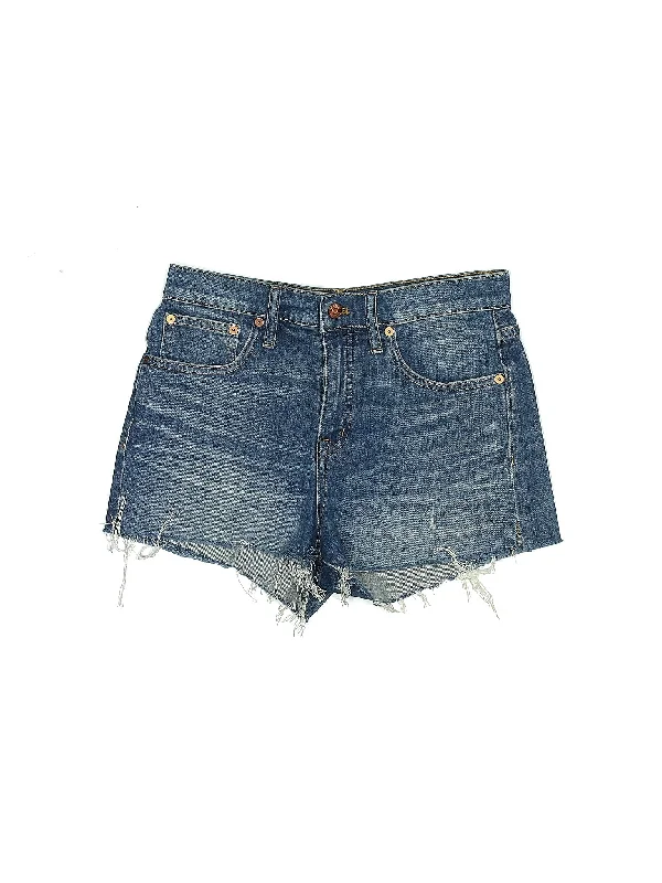 Mid-Rise Denim Shorts in Medium Wash