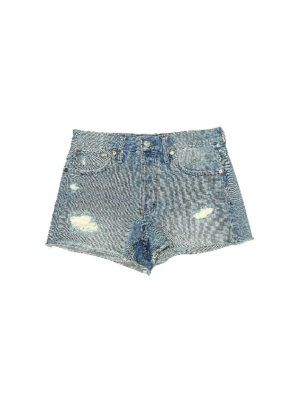 Mid-Rise Denim Shorts in Medium Wash