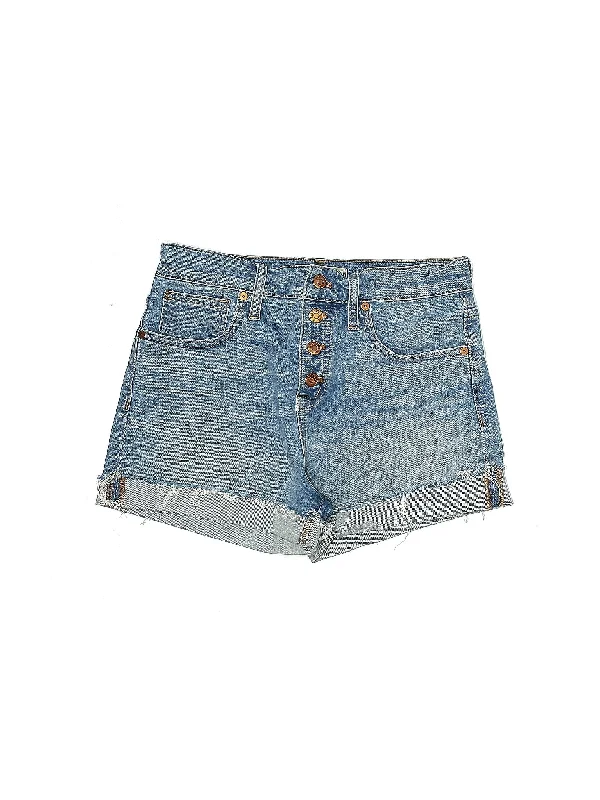 Mid-Rise Denim Shorts in Medium Wash