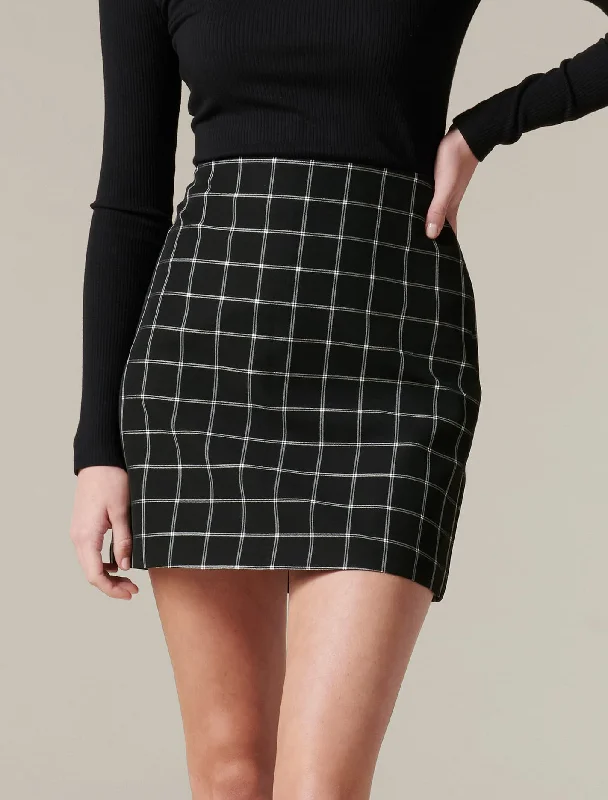 Naomi Windowpane Check Mini Skirt