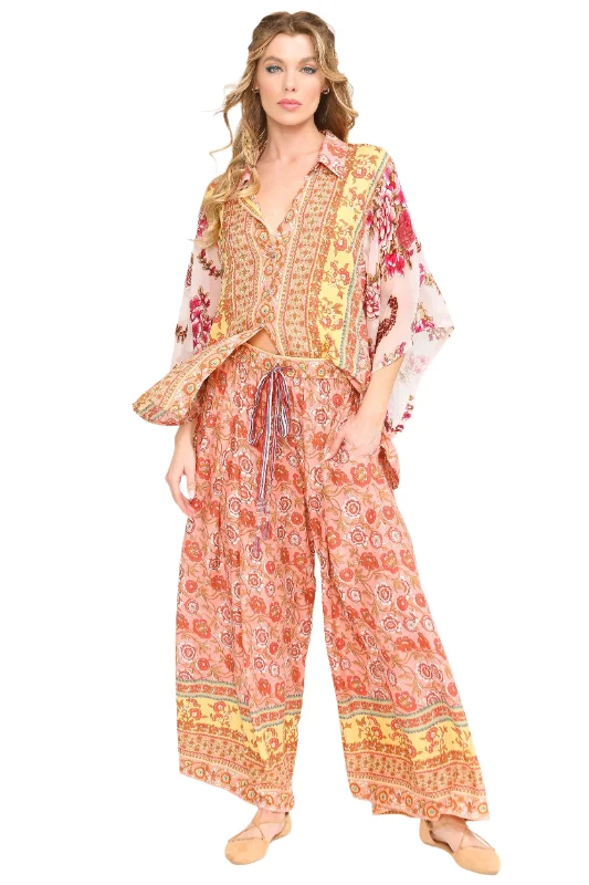 Aratta Silent Journey Roses Palazzo Pants